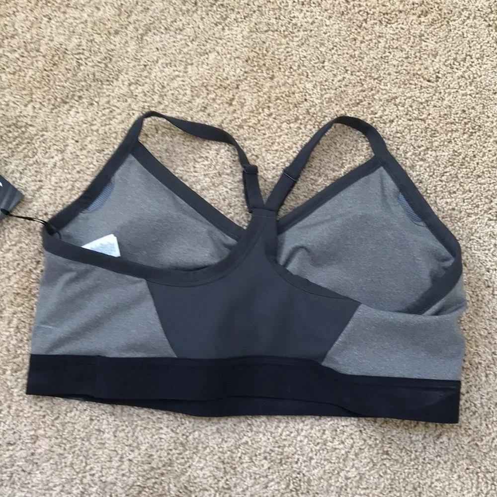 NWT! Nike grey with black padded sports bra